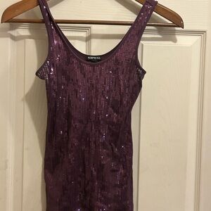 Express Plum Sequin Embellished sleeveless Top - size small